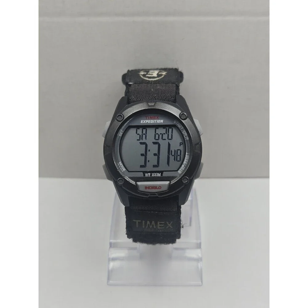 Timex Expedition T49949 Mens Digital Indiglo Chrono Timer 100M Watch New Battery